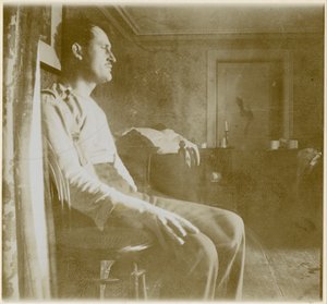 Zelfportret Ergens op het Continent II door Edvard Munch